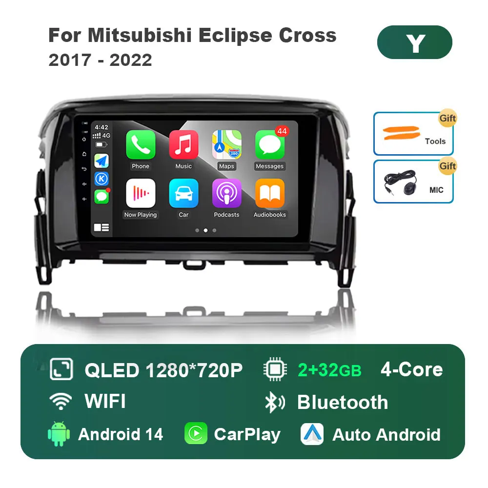 KJ-NAVI Für Mitsubishi Eclipse Cross 2017 - 2022 Auto-Radio-Multimedia-Player Android 16 System DSP Stereo WiFi GPS Navi 4G BT Auto-Tools 4