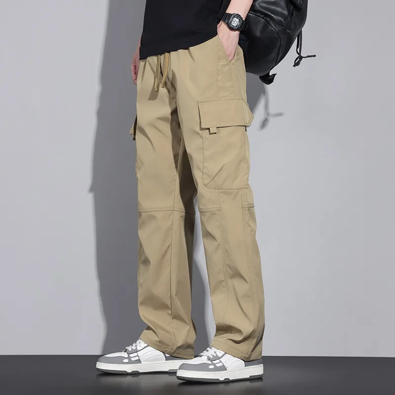 Youth Casual Pants Men's Korean Style Loose Wide Leg Jeans Streetwear Trendy Quality Trousers Student Demin Summer Man Clothing