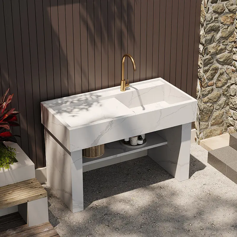 Outdoor courtyard laundry sink with rubbing board washbasin integrated outdoor garden  basin household