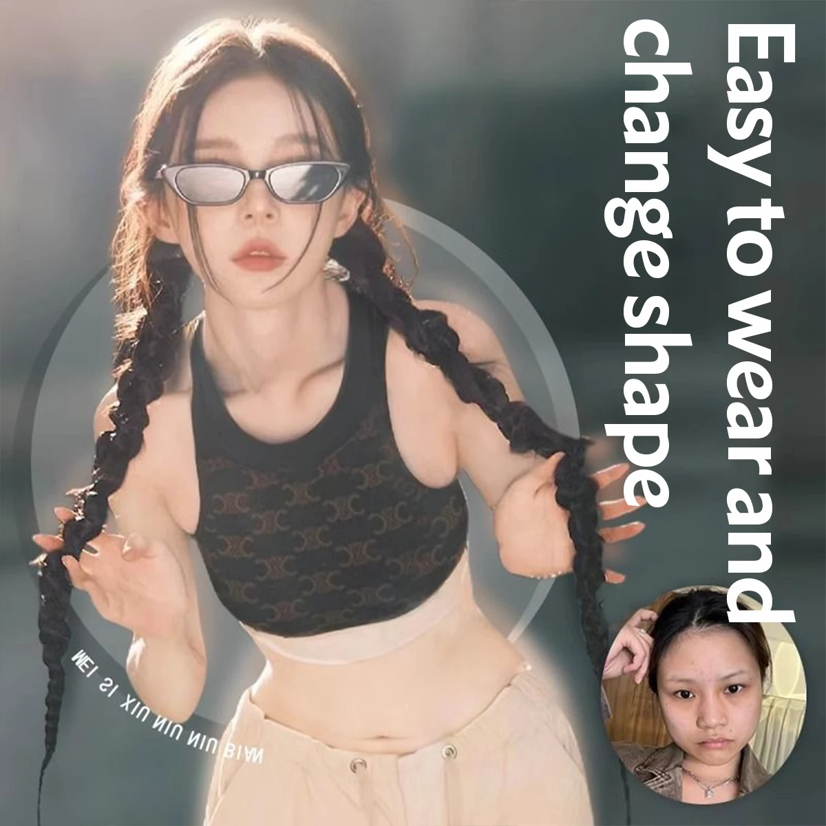 Peruca de rabo de cavalo trançado torcido sintético, faixa de borracha elástica alta, resistente ao calor, rabo de cavalo falso, roupa diária para festa