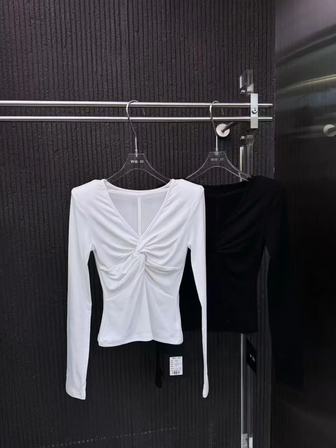 

Korean Sle Long Sve Fce Women's T-irt V-ne Knot Design Slim Fit ort Top Soft Comfortable Cotton Winter New Arrival