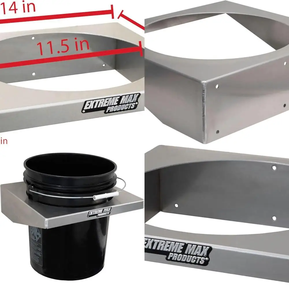 

5001.6727 Aluminum 5-Gallon Bucket Bracket for Race Trailer, Garage, Shop, Enclosed Trailer, Toy Hauler - Silver