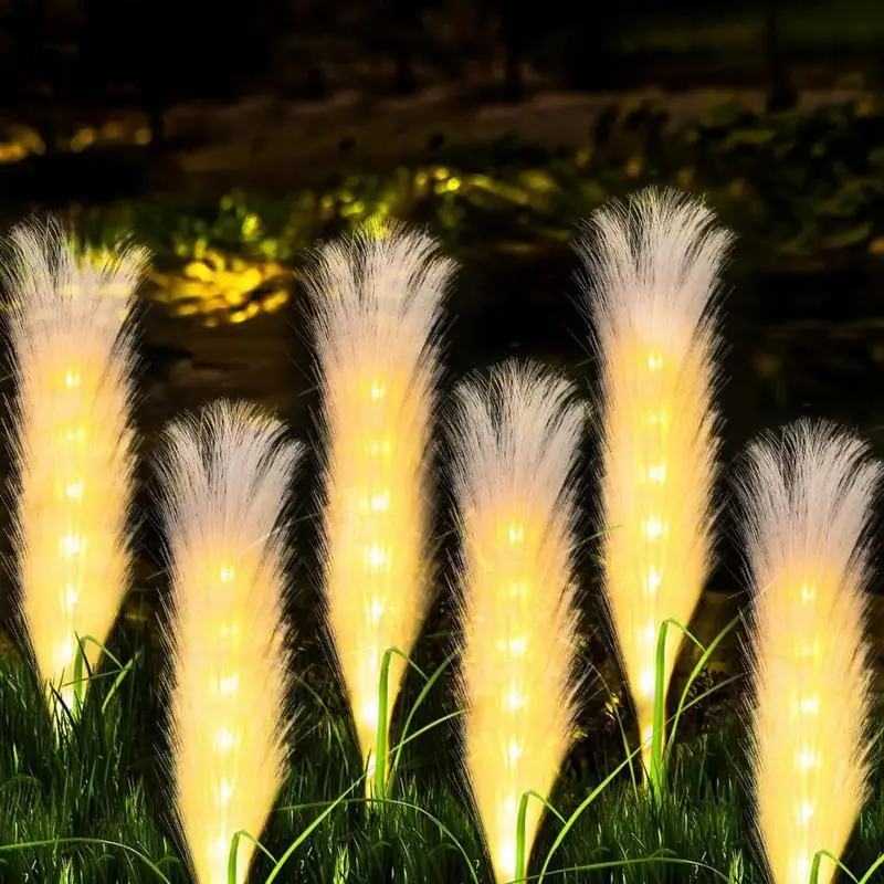 Solar Lights For Garden Waterproof Solar Lights For Outside 2X Landscape Lighting Decorative Reed Lamp Sway By Wind For Backyard