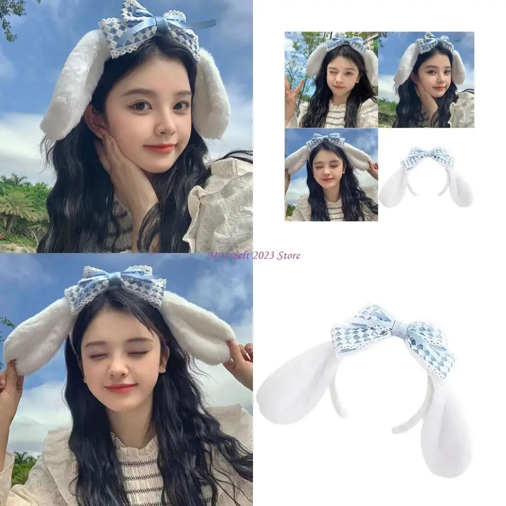 

49ME Lovely Hairband With Animal Ears Bowknot For Daily Party Cosplay