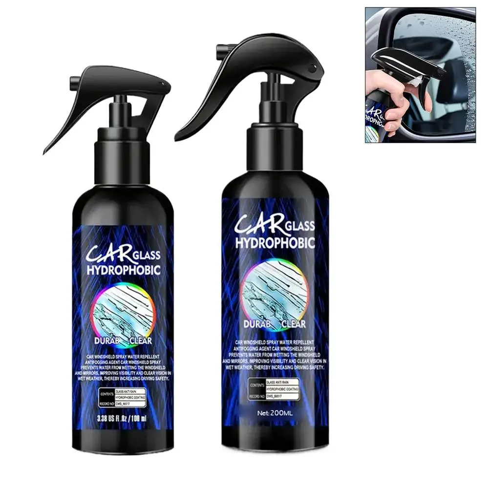 100 مللي طلاء زجاجي عالمي للسيارات يطارد المطر يعزز أداء يوم ممطر مقاوم للماء وكيل العناية بالسيارات مقاوم للماء B0R8 #6