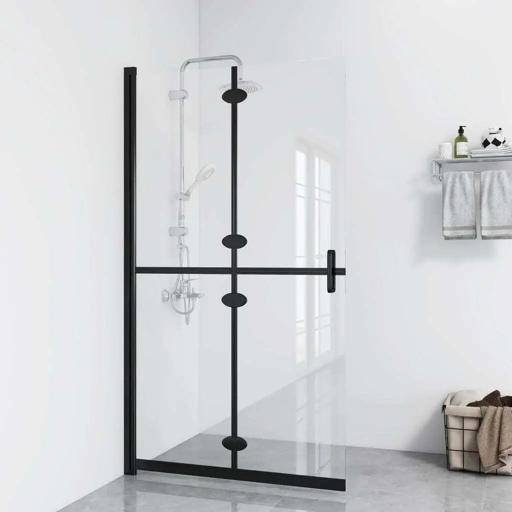 Foldable Transparent ESG Glass Walk-in Shower Wall 47.2x74.8 Inches - Stylish & Space-Saving Design