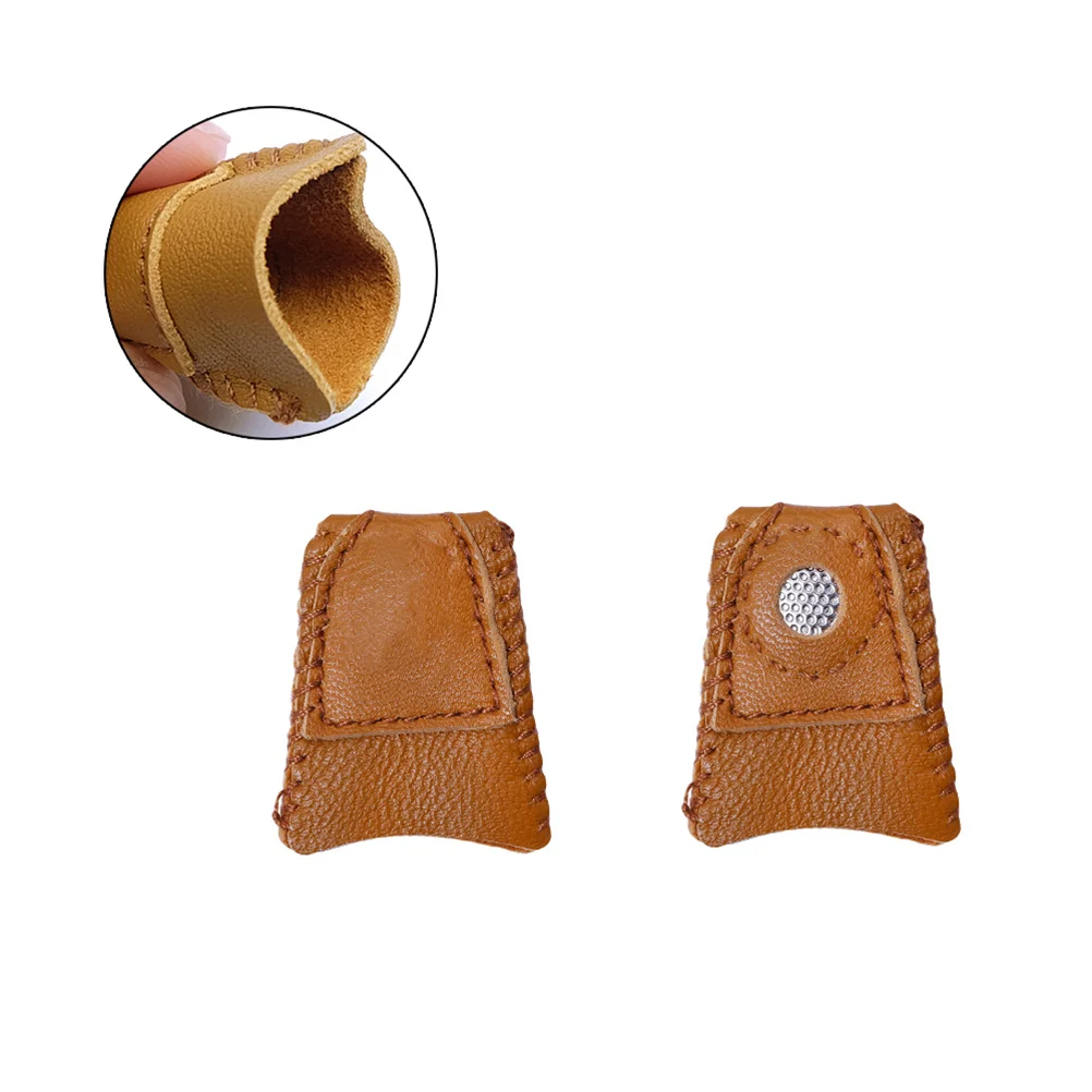 Protège-doigts en peau de mouton, 1 pièce, doux, Ductile, couture, Quilting, broderie, artisanat, pièce de monnaie, dé à coudre solide