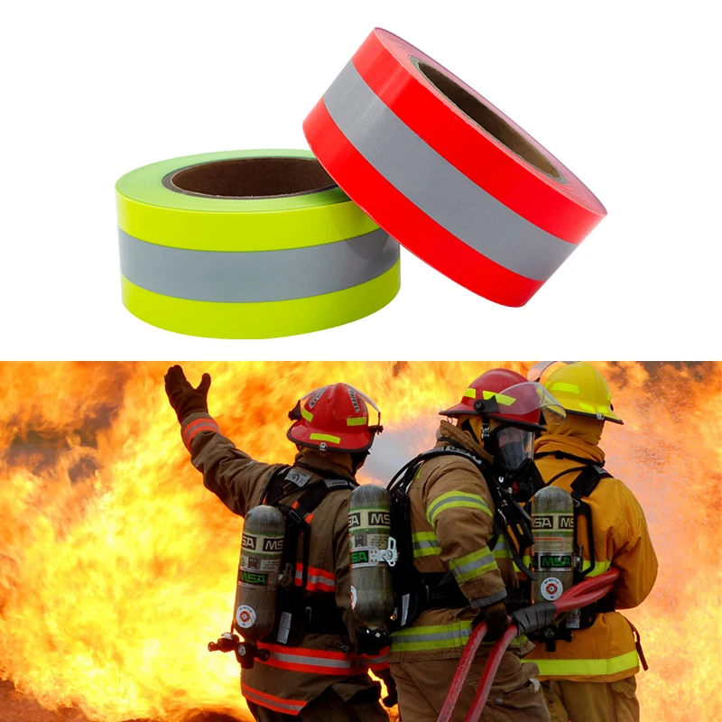 Roadstar Bicolor Flame Retardant Reflective Heat Transfer Tape Warning Tape Iron on Firefighter Clothes