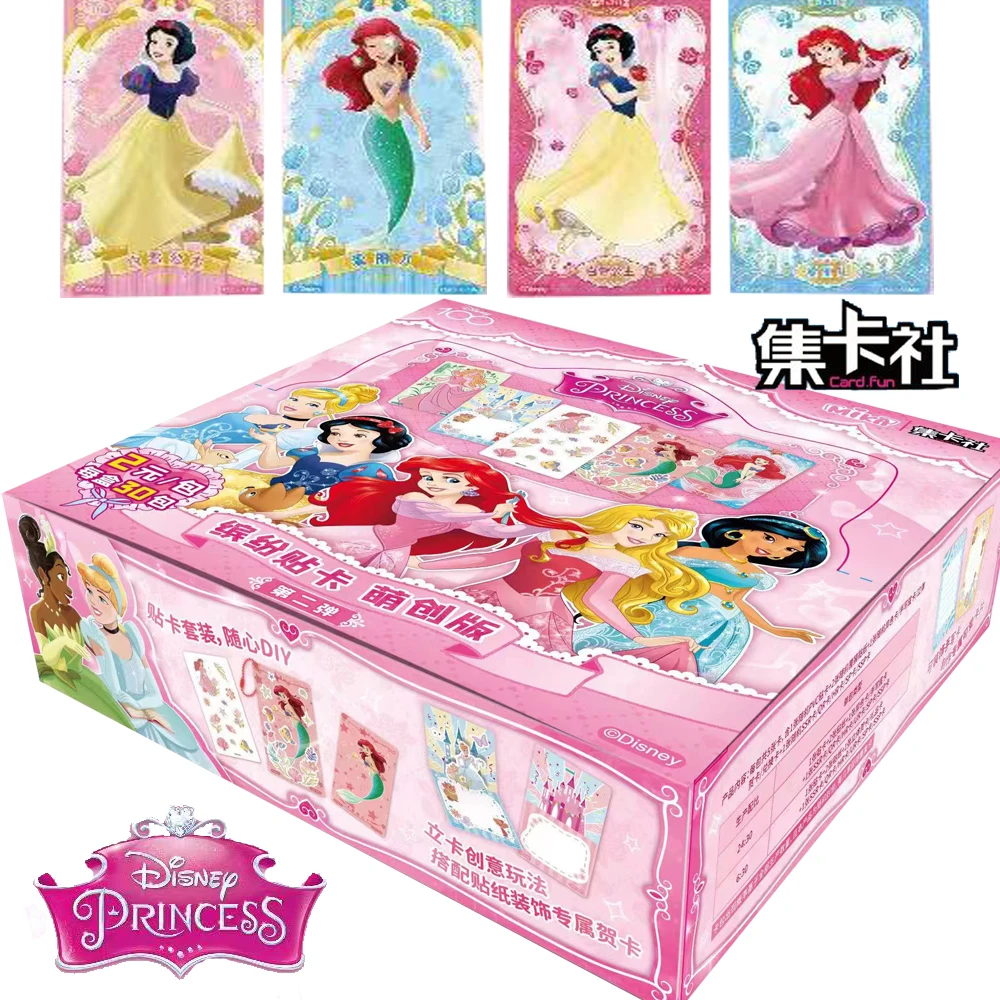 

Disney Princess Stick Cards Collection Elegant Beautiful Noble Goddess Level Character Aurora Ariel Jasmine Exquisite Cards Gift