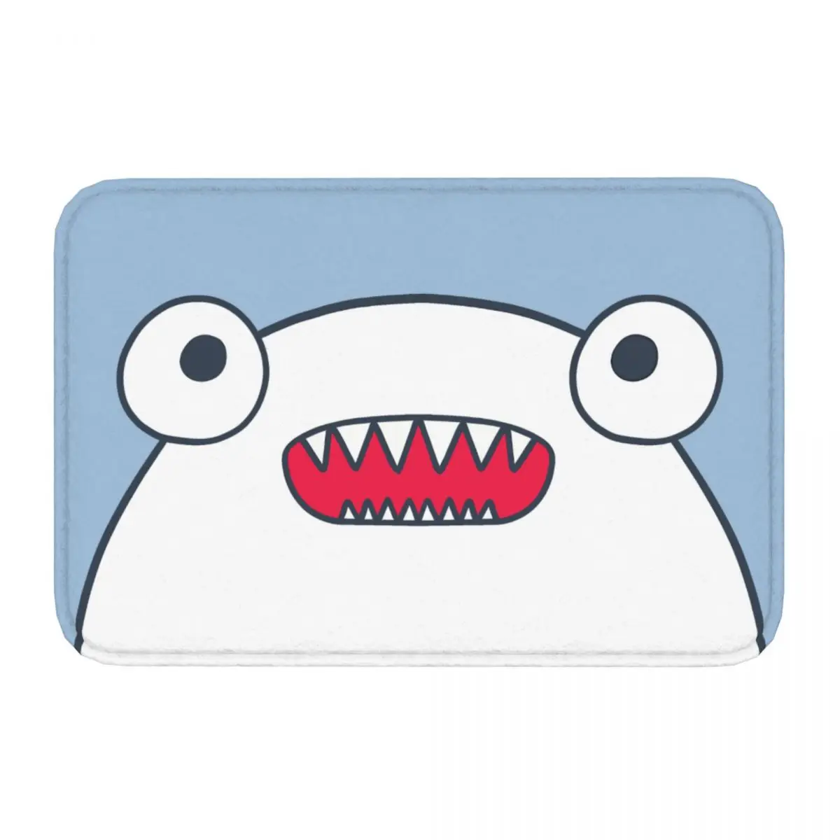 Gawr Gura Bloop Shark Face Anti-Slip Rug Doormat Living Room Mat Balcony Carpet Home Decor