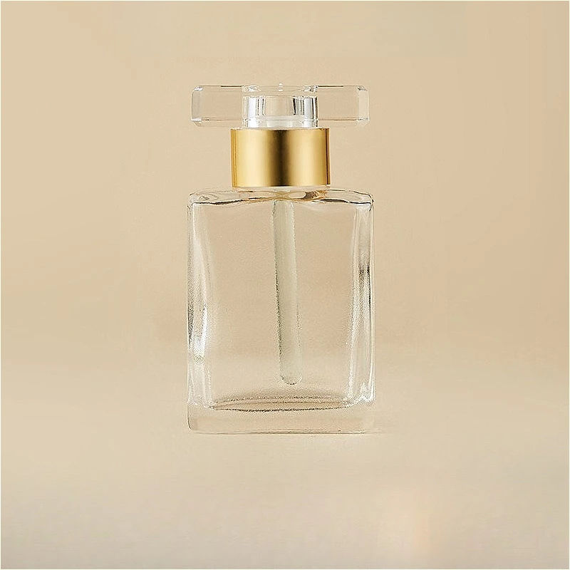 15ml Flat Square Glass Essential Oil Bottle, Clear Refillable Dropper Vial with Glass Rod, Cosmetic Sample Container