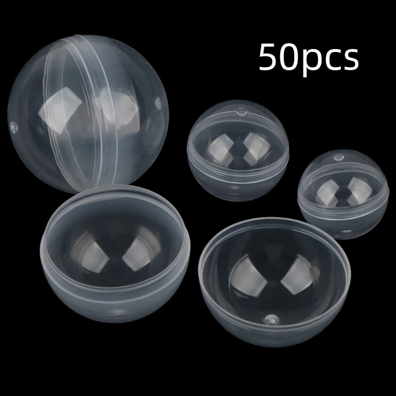 50PCS Clear Can Open Transparency Plastic Capsule Toy Surprise Ball Tiny Container Making Things Model