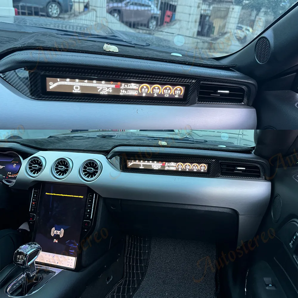 14.5 Carplay Android 15 For Ford Mustang 2015-2023 Car Multimedia Player GPS Tesla Screen Head Unit Odometer Digital Cluster LED