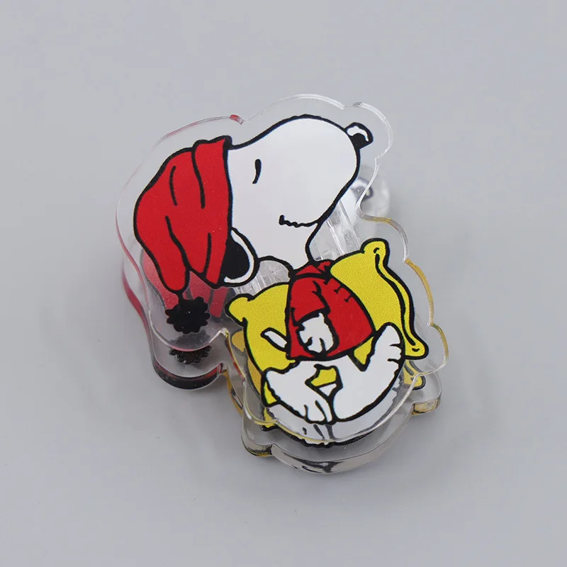 New Kawaii Snoopy Double Sided Clip Cartoon Anime Doll Pp Clip Student Mini Folder Acrylic Accessories Stationery Gift Kids Toy