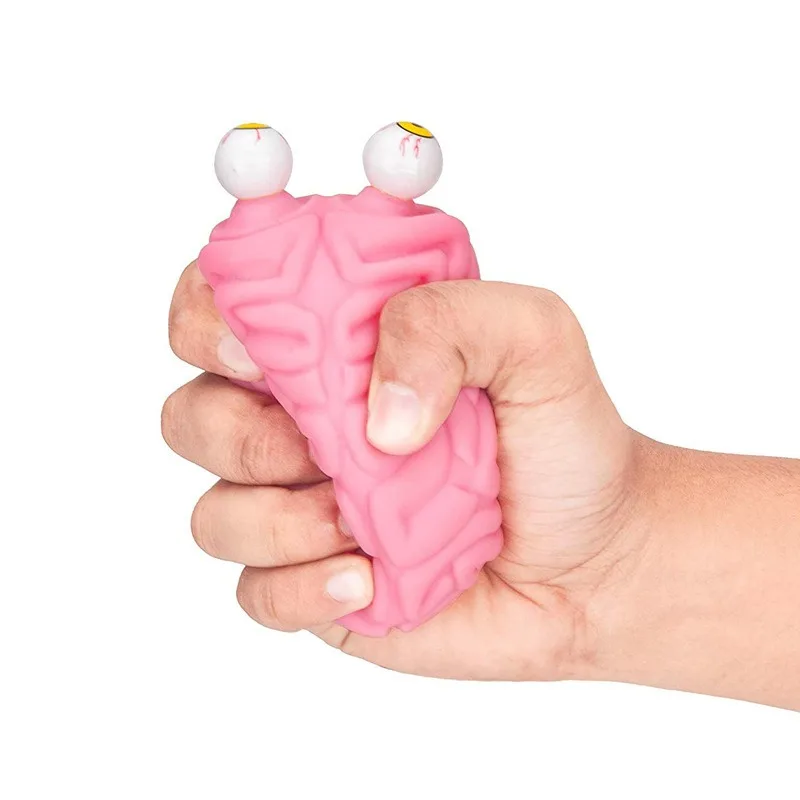 Flippy Brain Squishy Eye Popping Tricky Vomiting Squeeze Toys Stranger Monster Pinch Press Ball Spit Glue Doll Toys Halloween