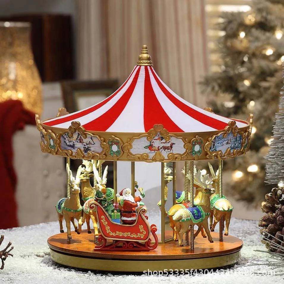 Feliz Natal Apresenta Music Box para sua namorada, Merry Go Round Birthday Gift, Xmas Presents