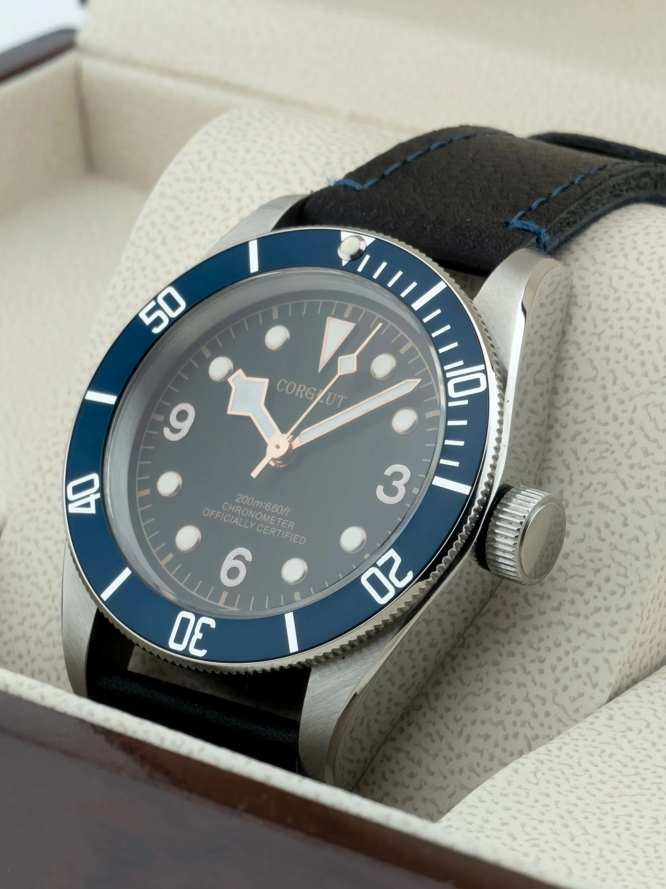 Gorgeut 41mm Herren Luxus-Taucheruhr NH35 8215 Automatik Mechanisch Wasserdicht Stahlgehäuse Saphirglas Leuchtfunktion reloj – Detail 1
