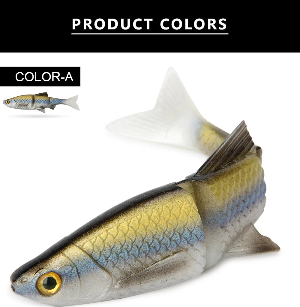Spinpoler Swim Jerk Jointed Bait 3 segmentierte weiche Swimbait Angelköder 8 cm 9 cm 13 cm künstliche Drop Shot Jig Bass Barsch Tackle – Detail 6
