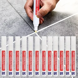 12pcs Grout Pen White Tile Paint Marker: Waterproof Grout Paint, Tile Grout Colorant and Sealer Pen - Beige, Narrow 5mm Tip