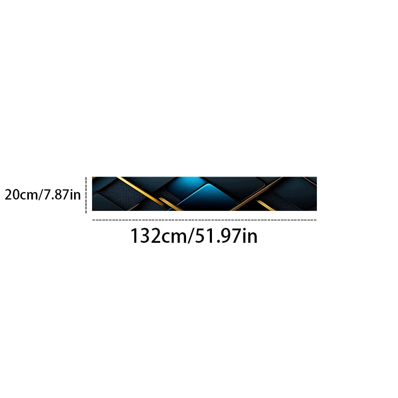 1 blue and gold geometric light luxury decorative painting car front windshield sticker - waterproof and scratch-proof vinyl