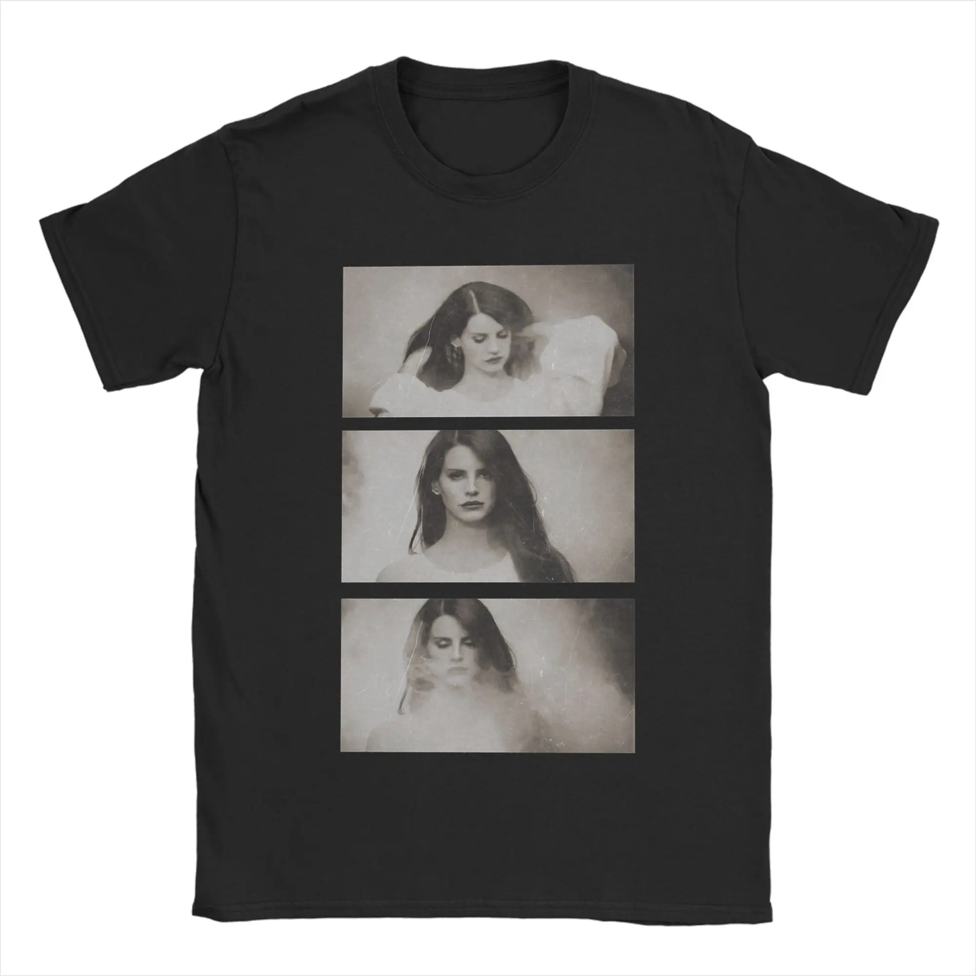 Faces of Lana Del Rey T-Shirts for Men  Funny Pure Cotton Tees O Neck Short Sleeve T Shirts New Arrival Clothes