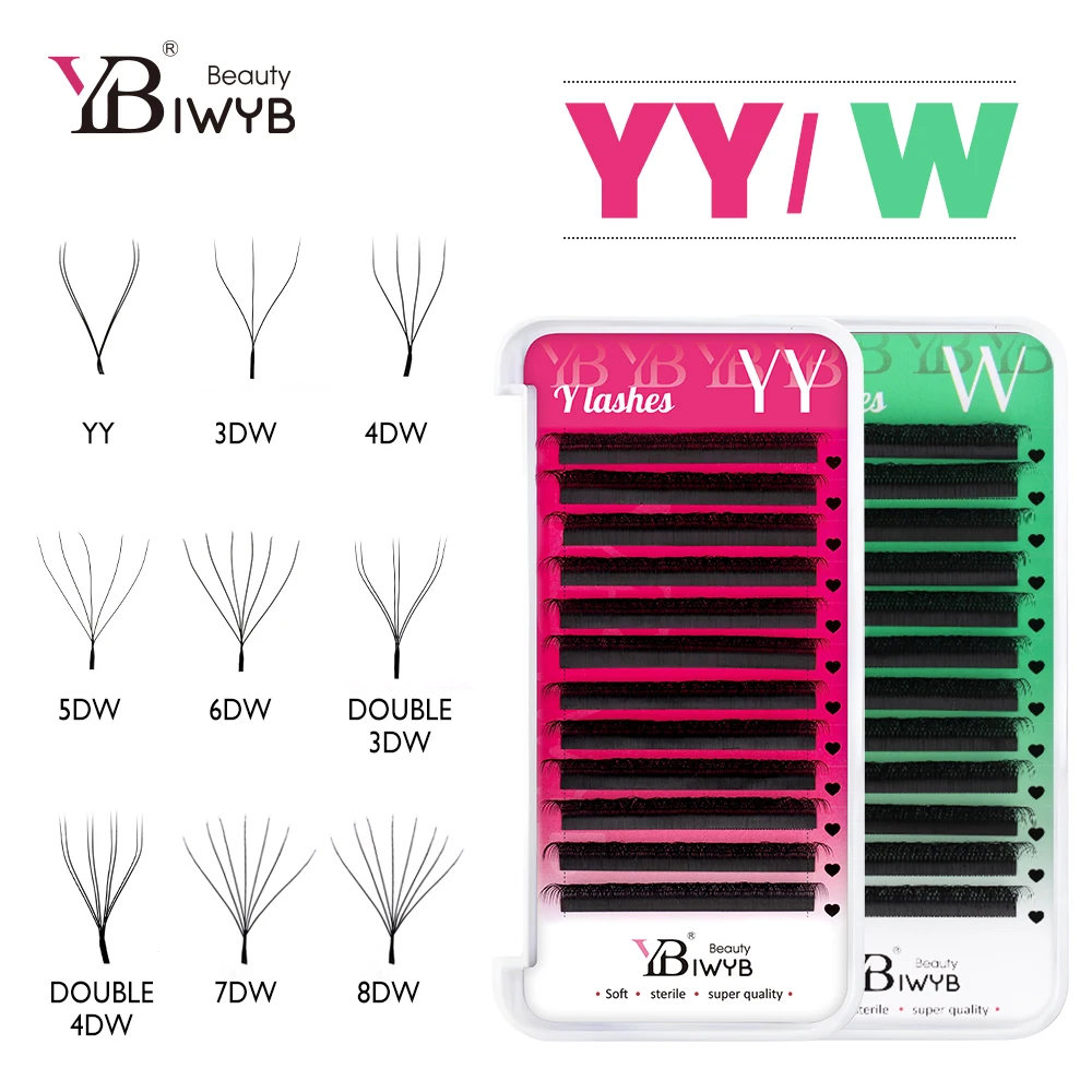 Iwyb yy/pestañas em forma de w extensão de cílios volume brasileiro d/l/lu curvado 0.07mm cílios de raposa envio do brasil