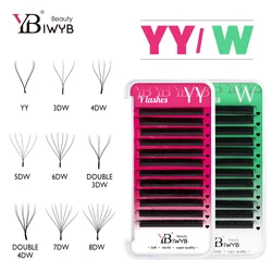 IWYB YY/W-Shaped Lashes Eyelash Extension Brazilian Volume D/L/LU Curl 0.07mm  Fox Eyelashes Shipping From Brazil