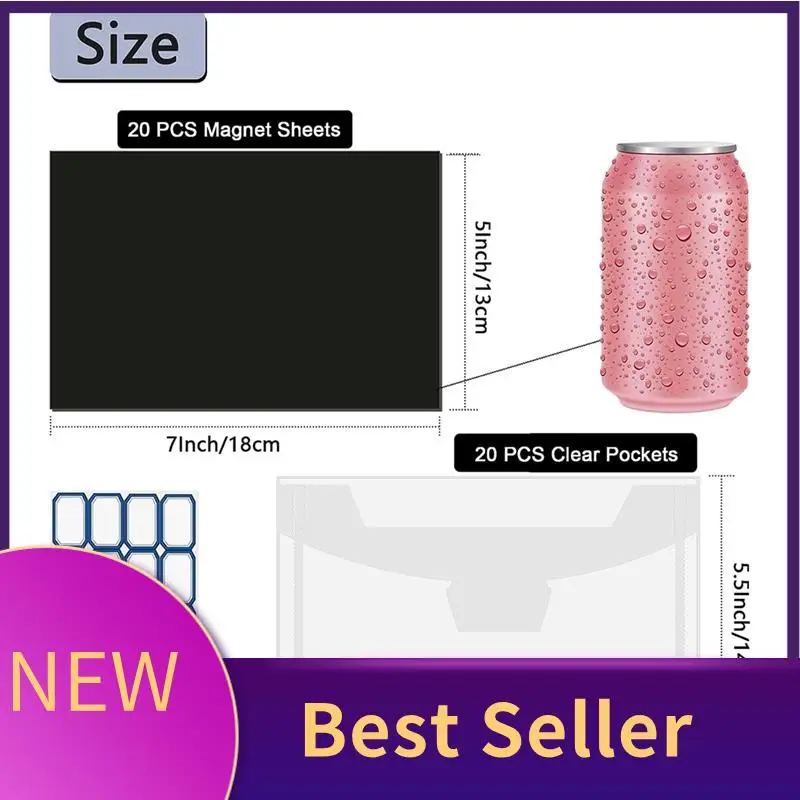 40 Pcs Die Storage Pockets And Magnet, 0.5Mm Thickness Magnetic Sheets For Die Storage, Craft Die Storage Envelopes Durable