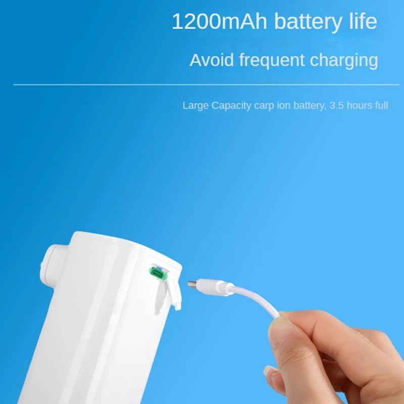 موزع صابون رغوي أوتوماتيكي، كهربائي وقابل لإعادة الشحن، موزع يدوي رغوي قابل لإعادة الملء للحمام المطبخ-A49I