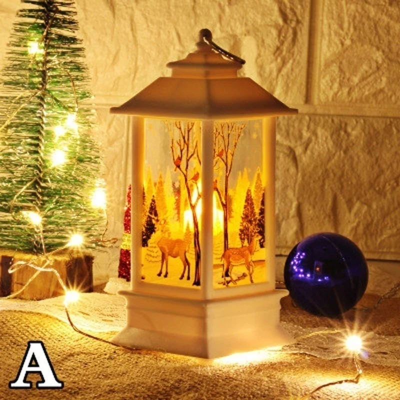 Night Light Christmas Decorations for Home Snowman Golden Elk Angel Christmas Lights Fairy Lights Room New Year Decor Lights