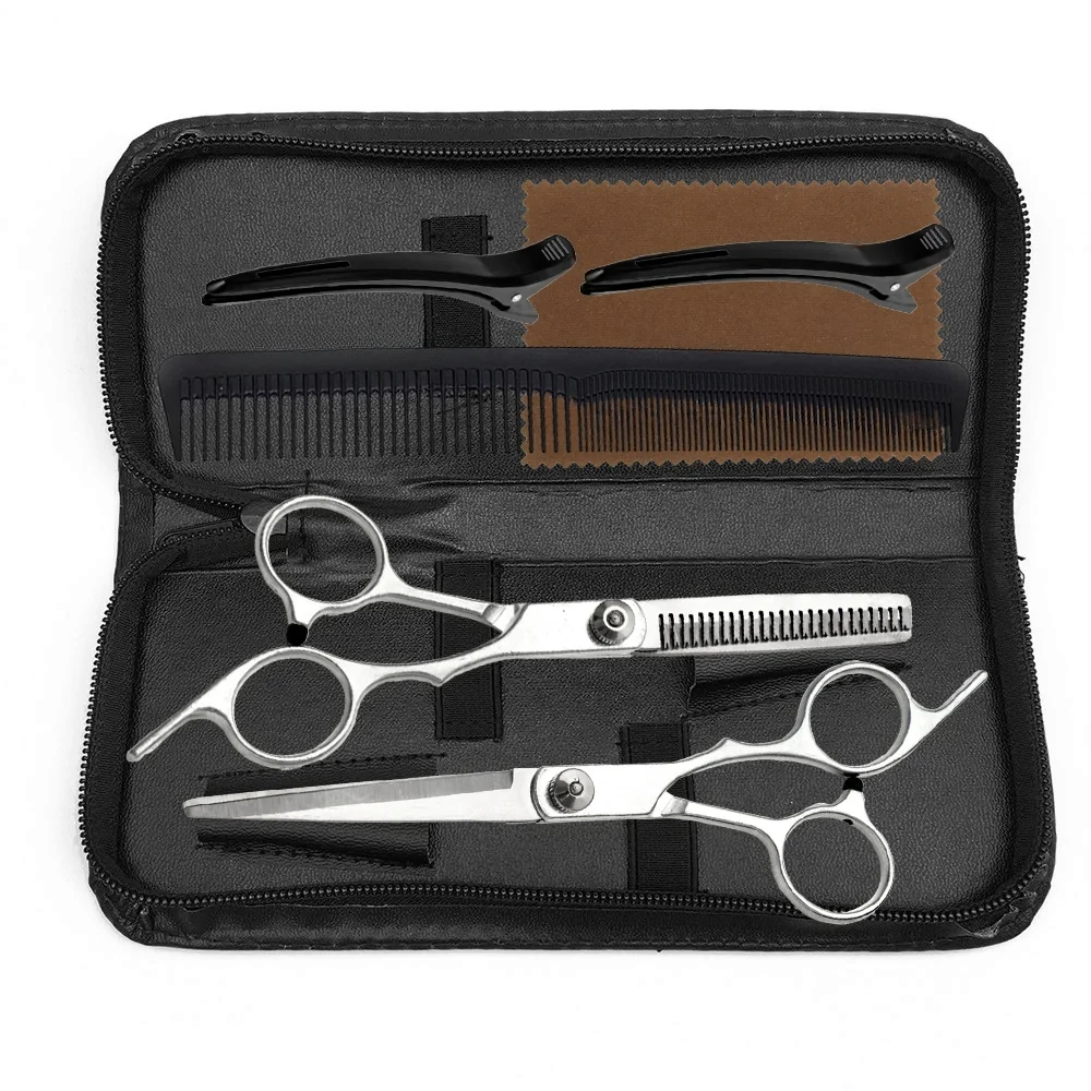 

Professional Barber Scissors Accessories Shop 6 Inch Hairdressing Hair Haircut Cutting Thinning Tools Salon Hairdresser's Set