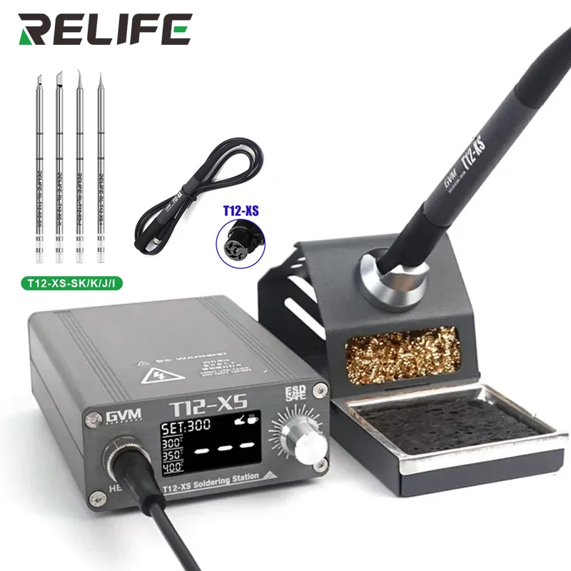 RELIFE GVM T12-XS Soldering Station T12 Quick Heating Intelligent Welding Table Digital Display Automatic Dormancy Repair Tools