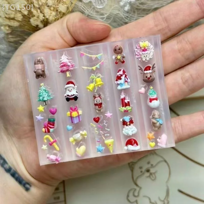 

1 Pcs 3D Christmas Nail Art Mold | Santa Claus & Snowman Silicone Template For DIY Nail Decoration
