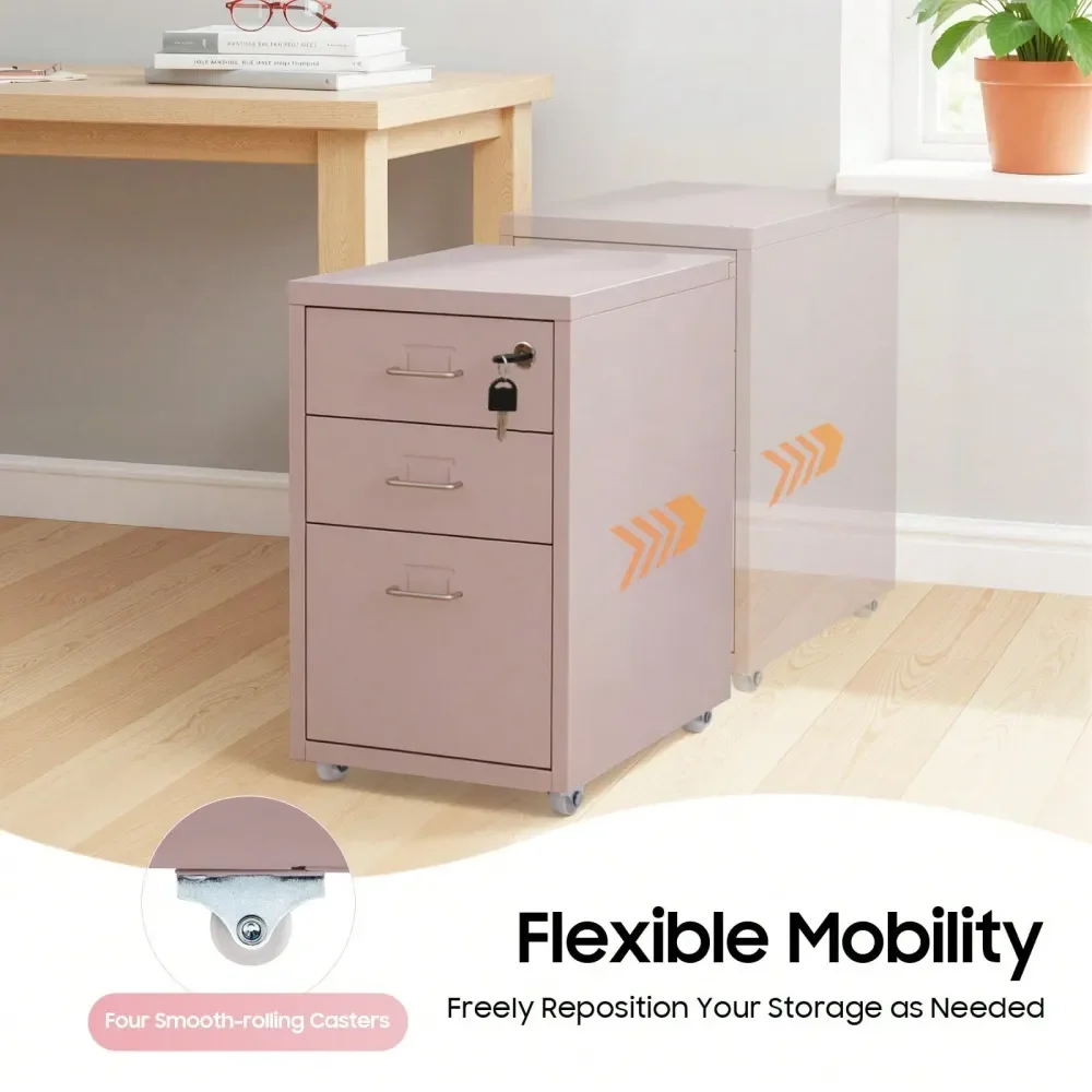 

Office Storage Cabinets And ShelvingTiers Lockable Vertical File Cabinet Metal Mobile File Cabinet Under Desk,Metal Mobile File