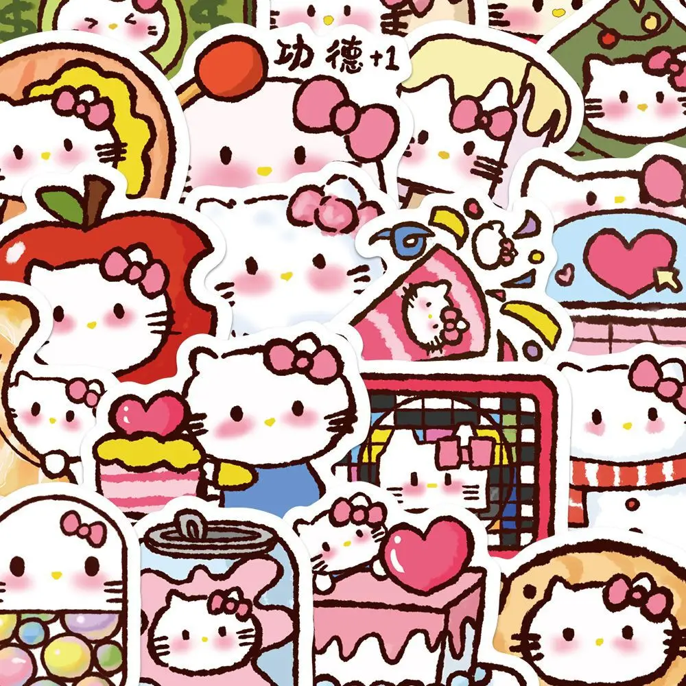 90Pcs Kawaii Sanrio Hello Kitty Stickers Girl Decals Decoration Diary Scrapbook Laptop Luggage Waterproof Sticker Kid Toys