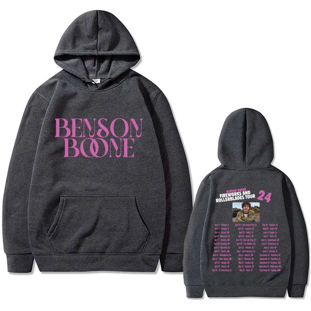 Benson Boone Fireworks & Rollerblades World Tour 2024 Hoodie Men Women Clothing Casual Oversized Sweatshirt Men's Fleece Hoodies