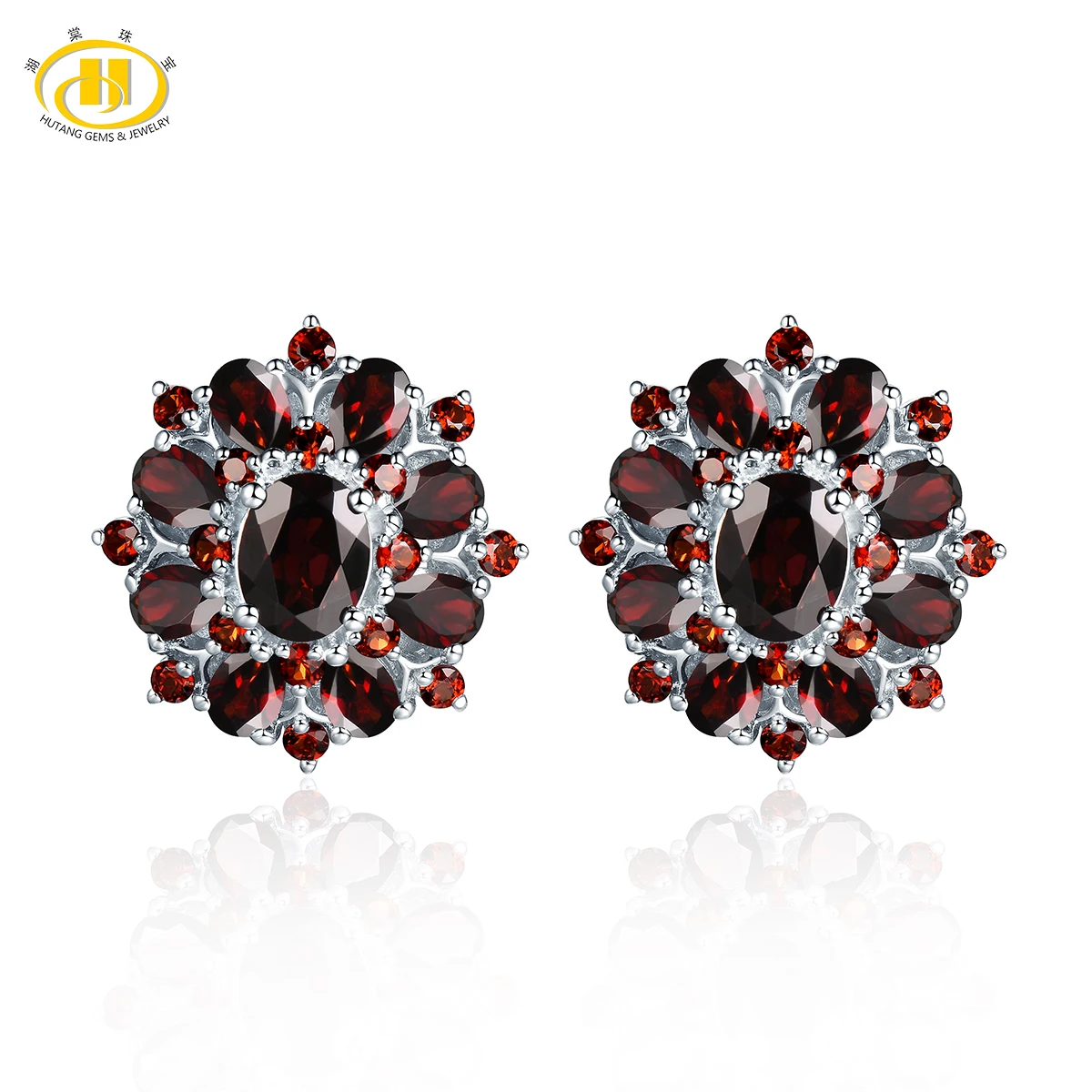 

Natural Black Garnet Silver Clip Earring 15 Carats Natural Birthstone 925 Sterling Silver Fine Jewelry for Women Birthday Gifts
