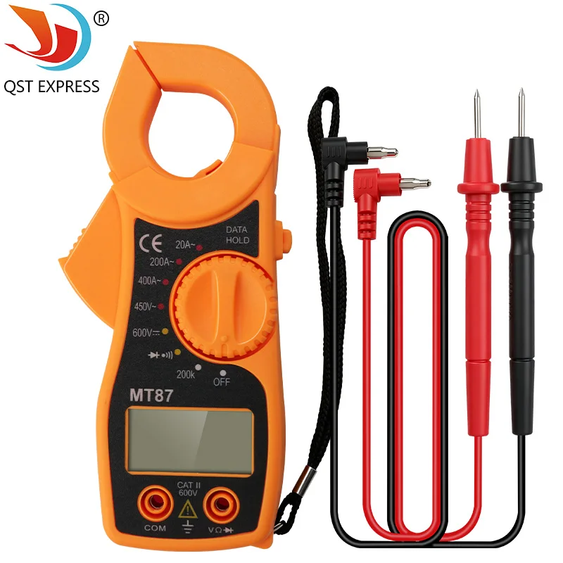 MT87 Red Digital Multimeter Amper Clamp Meter Current Clamp Pincers AC/DC Current Voltage Tester for Electrical Measurement