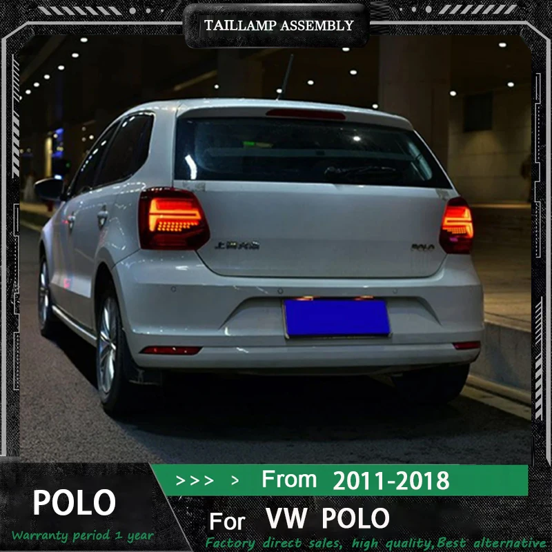 

Для VW Polo 6R 6C 2011-2018 Автомобильные светодиодные фонари Автомобильная лампа Часть последовательного указателя поворота Задние задние фонари в сборе Автоаксессуары
