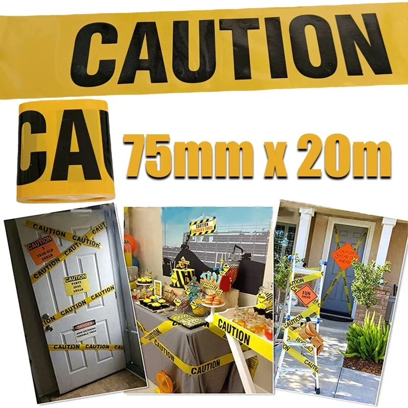 20m Halloween Warning Tape CAUTION Signs Halloween Props Danger Warning Line New Isolation Belt Sign Party Outdoor Garden Decor