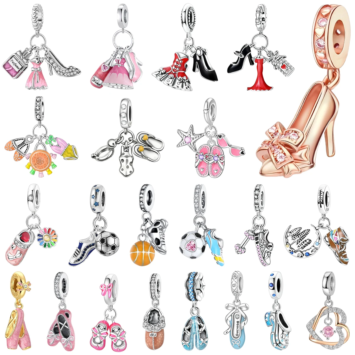 

Оригинальная обувь из стерлингового серебра 925 пробы, танцевальная обувь на высоком каблуке, коньки Sroller, подвески, бусины, подходят для браслета «сделай сам», женские ювелирные изделия, подарок