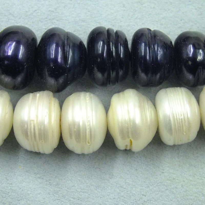 last 2 strands. 12-13MM black and white. Natural Grade A Baroque pearl loose beads.diy beading material  15