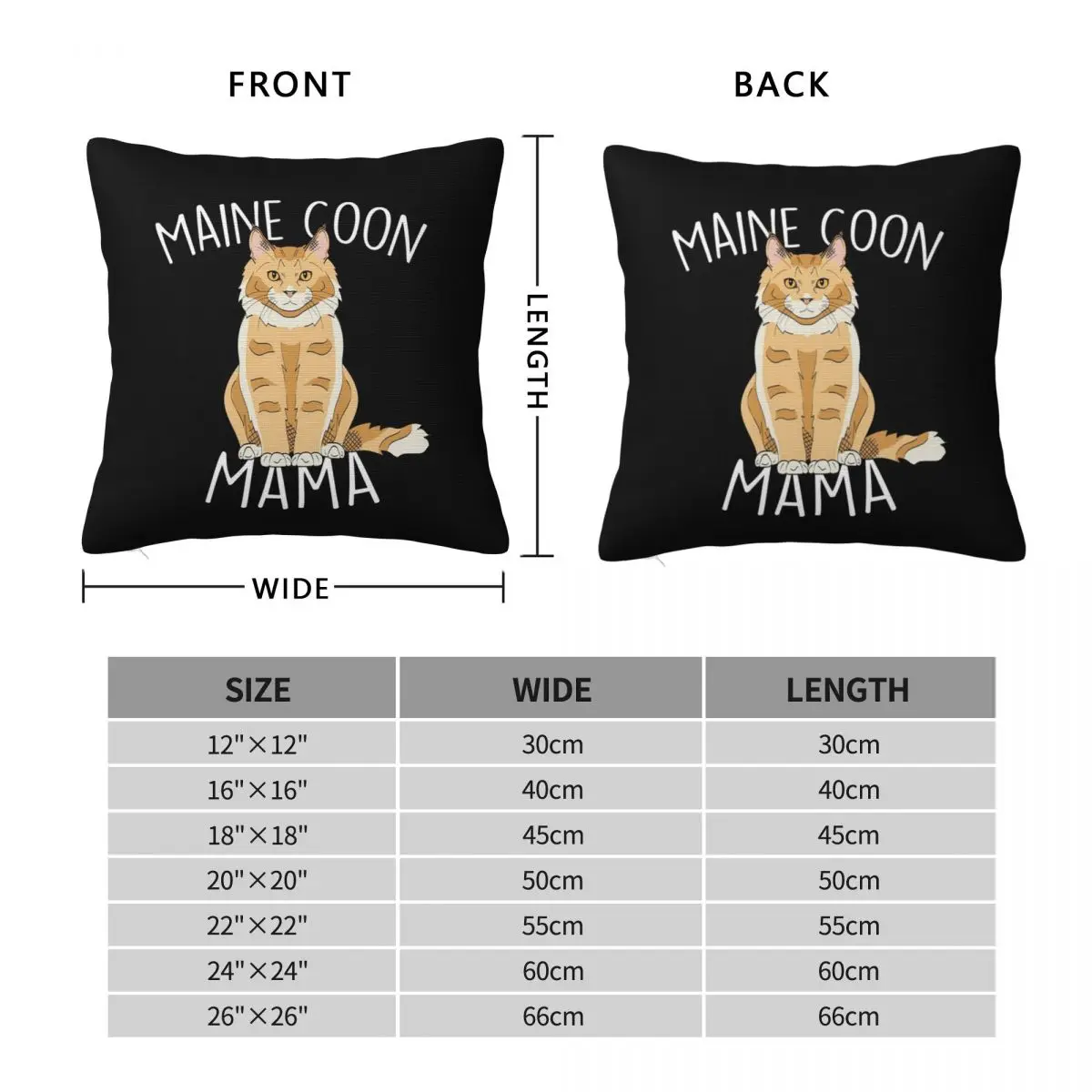 Maine Coon Cat Mama Pillowcase Polyester Cushion Comfort Throw Pillow Sofa Decorative Cushions Used for Home Bedroom Living Room