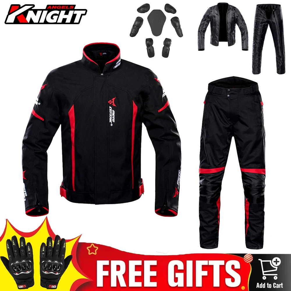 

Waterproof Motorcycle Jacket Windproof Moto Suit Moto Protection Motorbike Riding Moto Pants Jacket For 4 Season