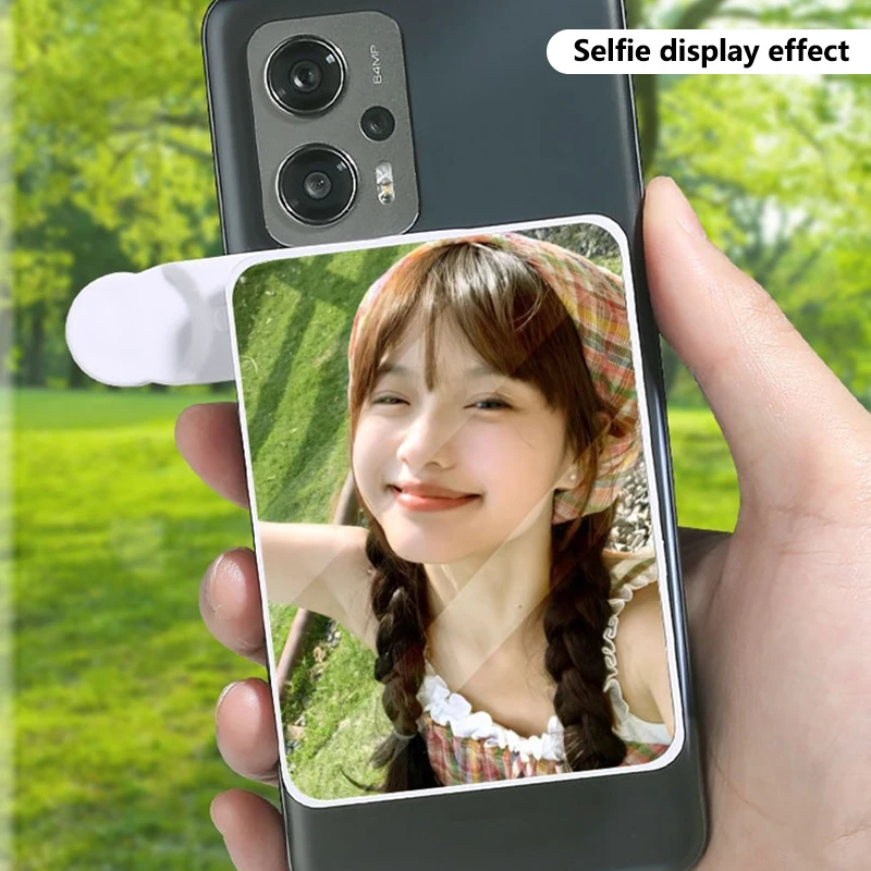 調整可能なリアセルフィーミラークリップ、屋外旅行写真電話、リフレクター用品、2 in 1、新品