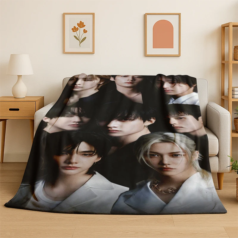 KPOP Member Boy Band  Star SK Soft Plush Blanket,Flannel Throw Blanket for Living Room Bedroom Bed Sofa Cover Picnic Office