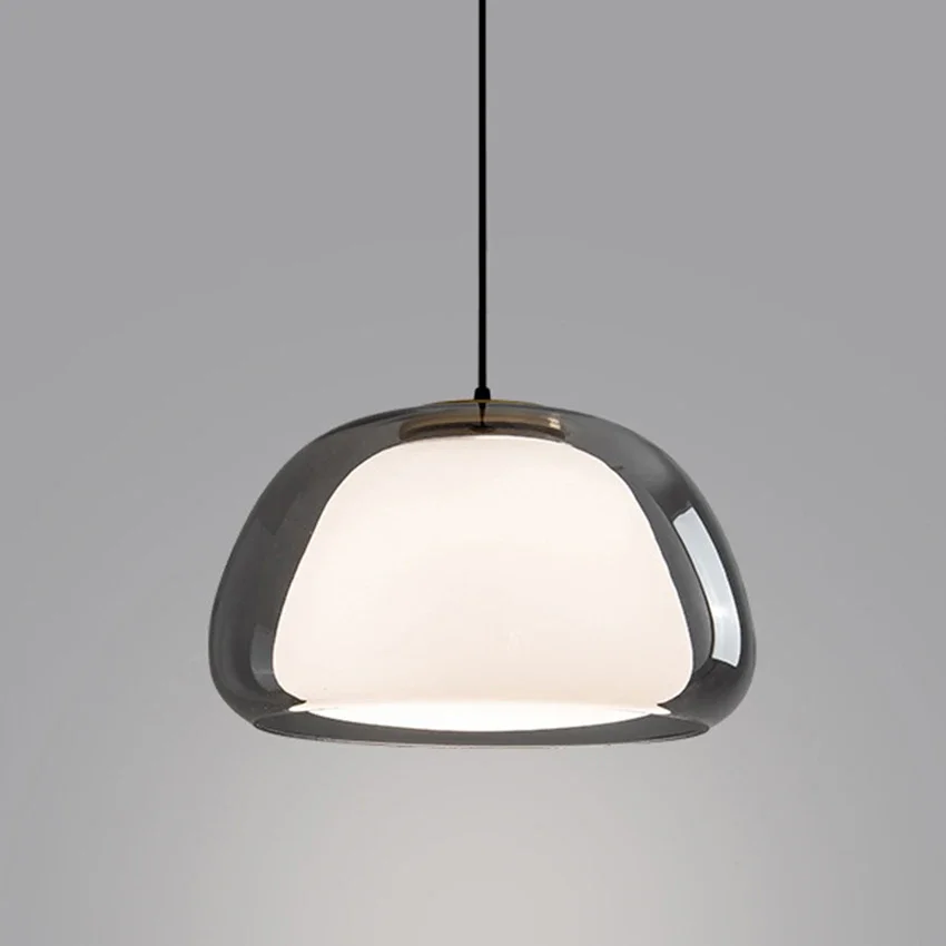 Nordic Design Glazen Hanglamp voor Eenvoudige Woonkamer Eetkamer Slaapkamer Dubbele Glazen Hangende Verlichting Binnenverlichting Armatuur