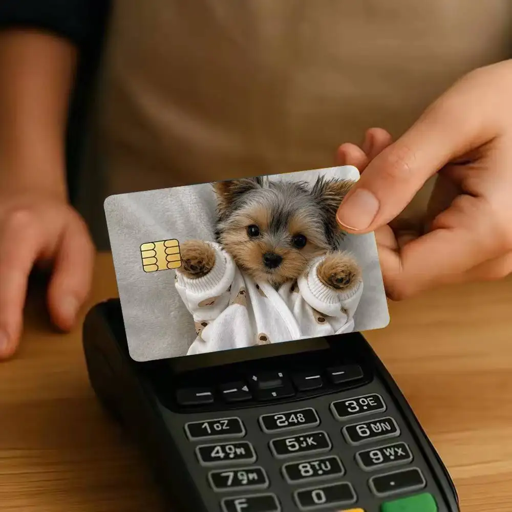 Yorkshire Terrier Dog Sticker Film Tape Skin for Credit Card Debit Card Waterproof Stickers