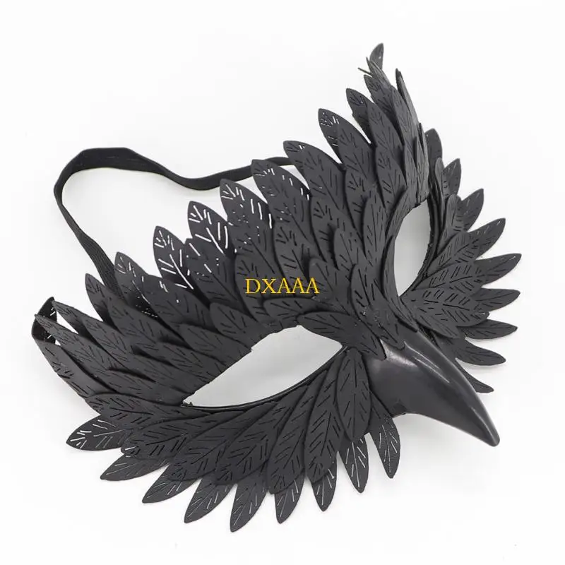 DXAA OWL FEATHE HAND FACE MASKQUERADES MASKEN #4