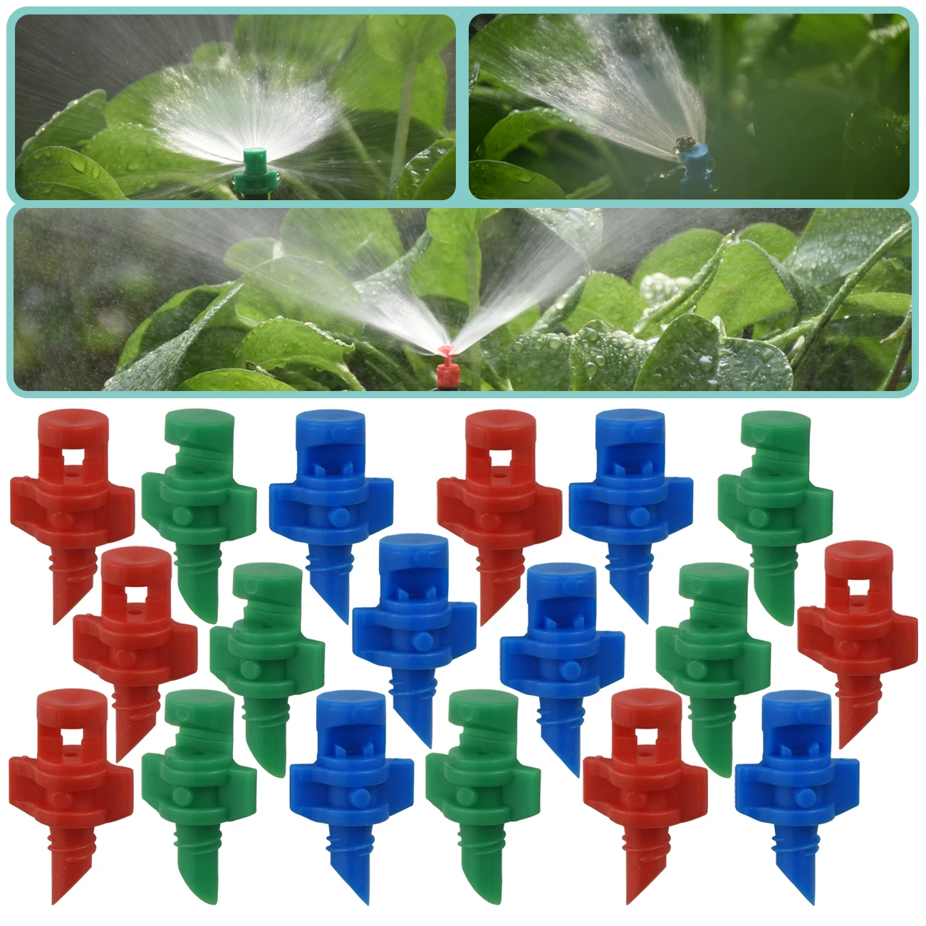 20-100pcs Greenhouse 90-360° Male Barbed Refraction Micro Nozzles Garden Drip Irrigation Sprinklers Atomized Watering Sprayers